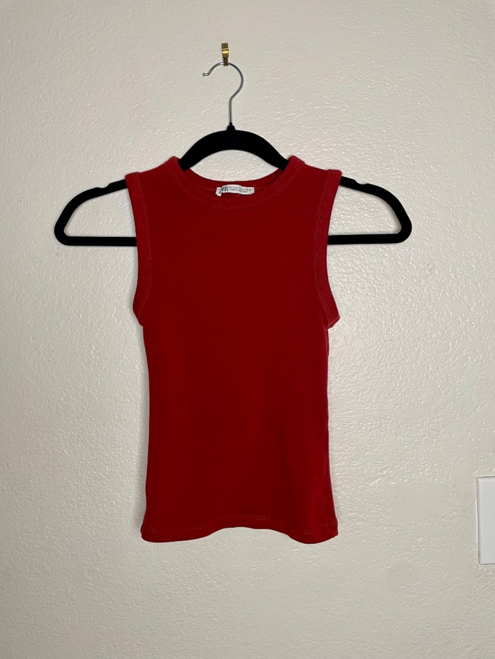 Zara Stretch Tank in Brick Red